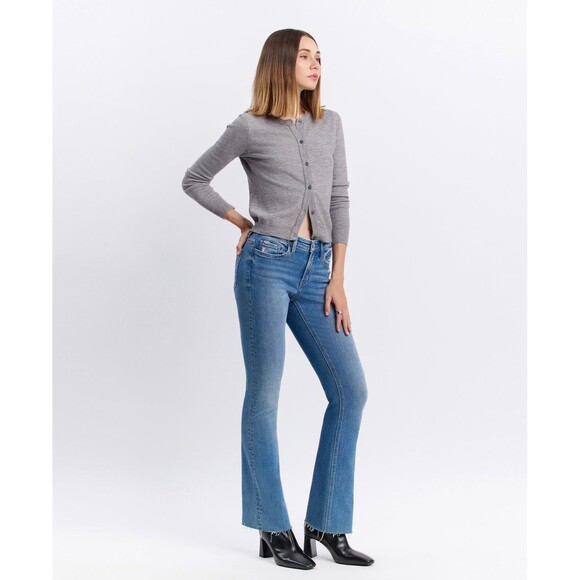 Vervet Blue Well Rounded Mid Rise Raw Hem Ankle‎ Bootcut Jeans Sz 20W - Picture 1 of 15